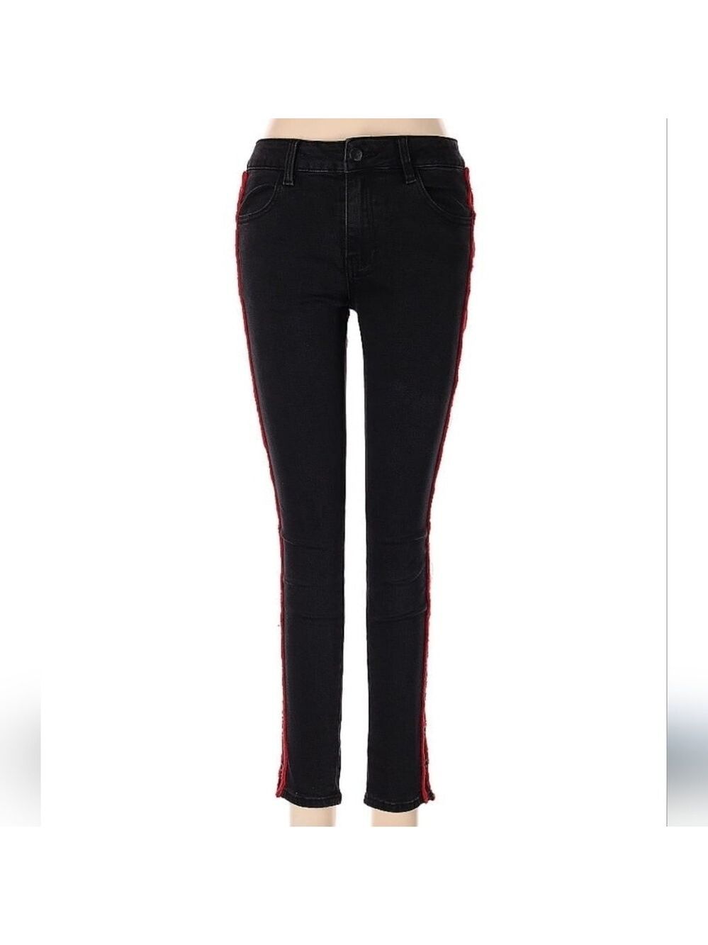 Q2 Black & Red Striped Pants